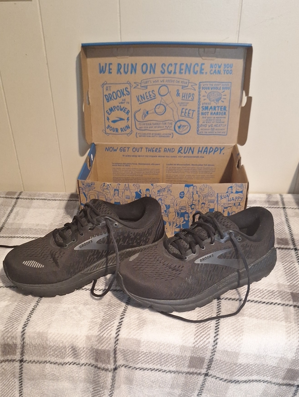 Brooks Men's Addiction GTS 15 Running Shoes Size 9.5 4E Extra Wide Black